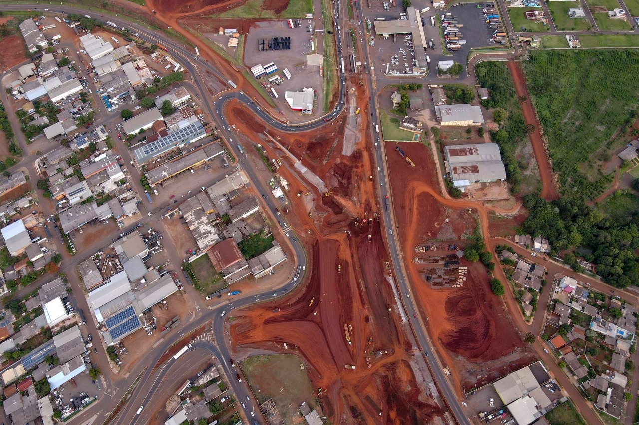 Após um ano de obra, Trevo Cataratas chega a 40% de execução em Cascavel